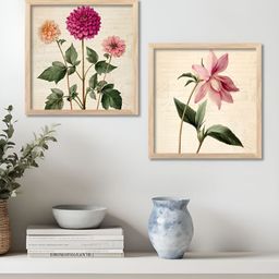 WALLLANE Brown & Green 2 Pieces Floral & Botanical Wood Wall Art-image-80