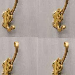 IndianShelf Goldtoned 4 Pieces Brass Nostalgic Door Hangers Wall Hooks-image-9