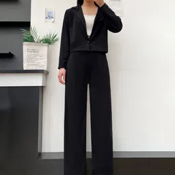 Lugo Notched Lapel Collar Blazer With Palazzos Co-Ords-image-65