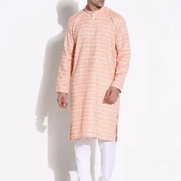 SHOWOFF Men Striped Regular Kurta with Trousers-picture-53