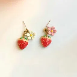 SUYUG Gold-Plated Artificial Stones Studded Contemporary Drop Earrings-27
