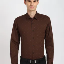 Peter England Micro Ditsy Printed Slim Fit Cotton Formal Shirt-picture-16