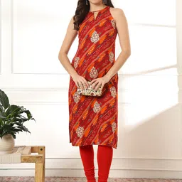 Anouk Floral Printed Keyhole Neck Straight Kurta-picture-21