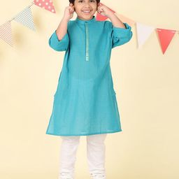 Fabindia Boys Checked Festive Straight Kurtas-17