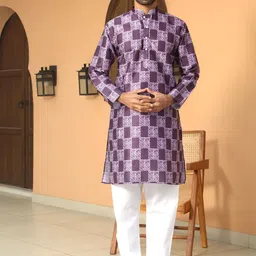 KRAFT INDIA Men Paisley Printed Regular Kurta with Pyjamas-image-89