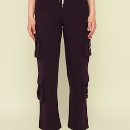 Mast & Harbour Women Flared High-Rise Cargos-image-69