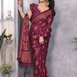 FABMORA ATRANGI-BOX Ethnic Motifs Printed Block Print Saree-11