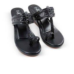 THE MADRAS TRUNK Embellished Wedge Pumps-picture-15