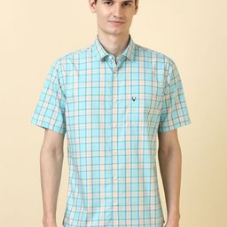 Allen Solly Men Slim Fit Checked Spread Collar Pure Cotton Casual Shirt-image-14
