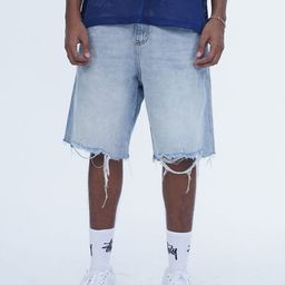 VALKYRE Unisex Washed Ripper Valkyre Cotton Denim Shorts-2
