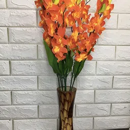 Nutts Orange 10 Pieces Orchid Artificial Flowers-57