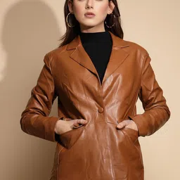 Global Republic Women Notched Lapel Single Breasted OverCoats-picture-19