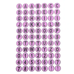 Comet Busters Pink & White Printed Self-Adhesive Uppercase Alphabet & Numerals  Stickers-33