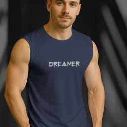 KELONBRO Dreamer Printed Round Neck Gym Vest NV-DREAMERVESTS-image-76
