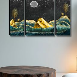 Myntra Elegant Homes Grey & Green 3 Pieces Night Vision Wall Art-13