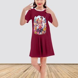 MGRS Girls Maroon Cotton Printed Tshirts-picture-20