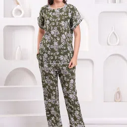 HIGHLIGHT FASHION EXPORT Women Floral Printed T-shirt Pyjamas Night suit-image-76