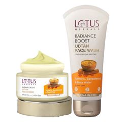 Lotus Herbals Set Of Radiance Boost Ubtan Face Cream- 50 g & Boost Ubtan Face Wash- 100 g-1