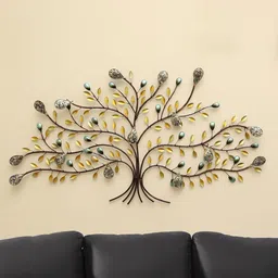 vedas W-Yashvi Brown & Yellow Glossy Tree Wall Hanging-16