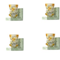 SOMIL Yellow Glass Cylinder Printed Wall Lamps-image-77