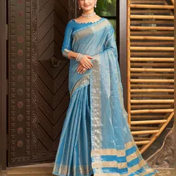 SGF11 Striped Zari Art Silk Kanjeevaram Saree-image-27