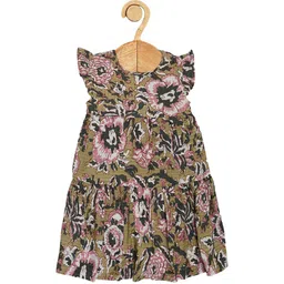 Creative Kids Ethnic Motifs Print Flutter Sleeve A-Line Dress-image-20