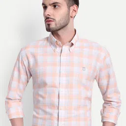 The Collared Checked Button-Down Collar Cotton Casual Shirt-image-69
