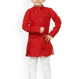 NFC CREATION Boys Embroidered Regular Thread Work Kurta with Pyjamas-85