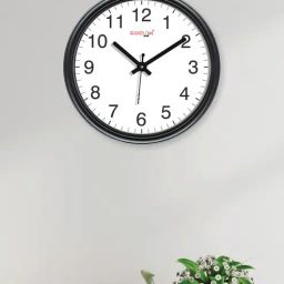 Black Plastic 12-Inch Curve Calcium White (Quartz Movement) Wall Clock-image-8