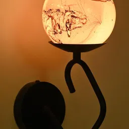 Somil Brown & White Stylish Glass Wall Night Lamp-image-3