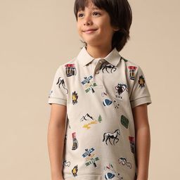 u.s. polo assn. kids Uspa Kids Boys All Over Printed Pure Cotton Polo T-shirt-picture-19