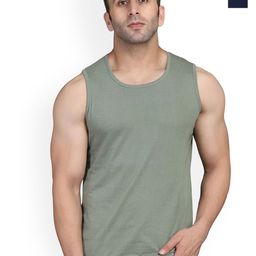 SLOWLORIS Pack Of 2 Printed Sleeveless Bio Washed Combed Cotton Gym Vests-picture-21