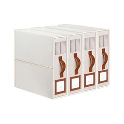 HOUSE OF QUIRK Beige Set of 4 Regular Drawer Organiser Organisers-22