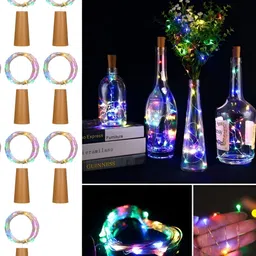 SPARK WORLD 10-Pcs Green & Blue Rice Shaped Cork Fairy String Lights-33