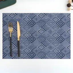 UniKart Blue & Grey 10 Pieces Geometric Non-Slip Table Placemats-25