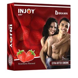 Injoy Men Set of 10 Extra Dotted Strawberry Flavored Condoms - 3 Pieces each-4