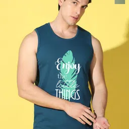 WOOSTRO Pack Of 2 Printed Super Combed Cotton Gym Vests VWS26(ENJOY PEACOCK)(ENJOY LGTGREE-image-37