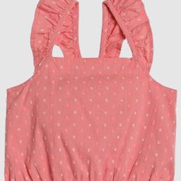 GAP Girls Square Neck Styled Back Crop Top With Ruffles Details-picture-20
