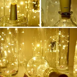 SPARK WORLD 10-Pcs Yellow Cork LED String Lights image 4