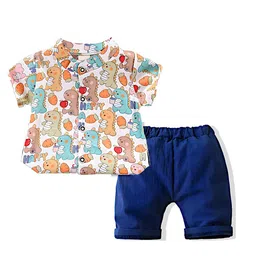BAESD Boys Dinosaur Printed Pure Cotton Shirt With Shorts-image-22