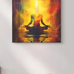 Myntra Elegant Homes Green & Gold-Toned Meditation Man Canvas Wall Art-image-66