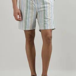 Farah Ecru Redwald Men Cotton Striped Regular Fit Technology Shorts-18