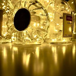 SPARK WORLD Gold Toned  Rice Shaped String Lights image 5