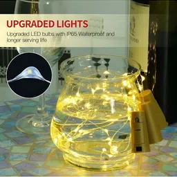 SPARK WORLD Gold Toned  Rice Shaped String Lights image 2