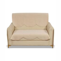 Fashion Throw Beige Checked Velvet 2 Piece Sofa Cover-image-51
