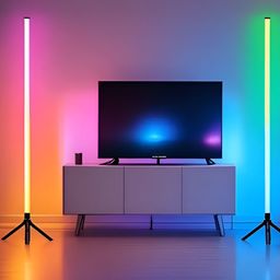 XERGY White 360 RGBIC LED Remote Control Adjustable Height USB Powered Floor Lamp image 4