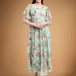 Moda Rapido Floral Print Applique Fit & Flare Dress-image-65