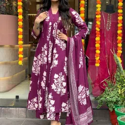 KALINI Women Floral Printed Regular Kurta with Palazzos & With Dupatta-picture-13