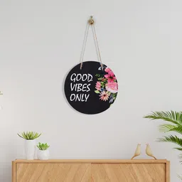 Kuber Industries Black & Pink Wooden Inspirational Quotes Wall Hanging-76