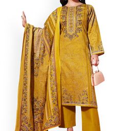 DRAVINAM Trends Embroidered Pure Cotton Unstitched Dress Material-picture-23